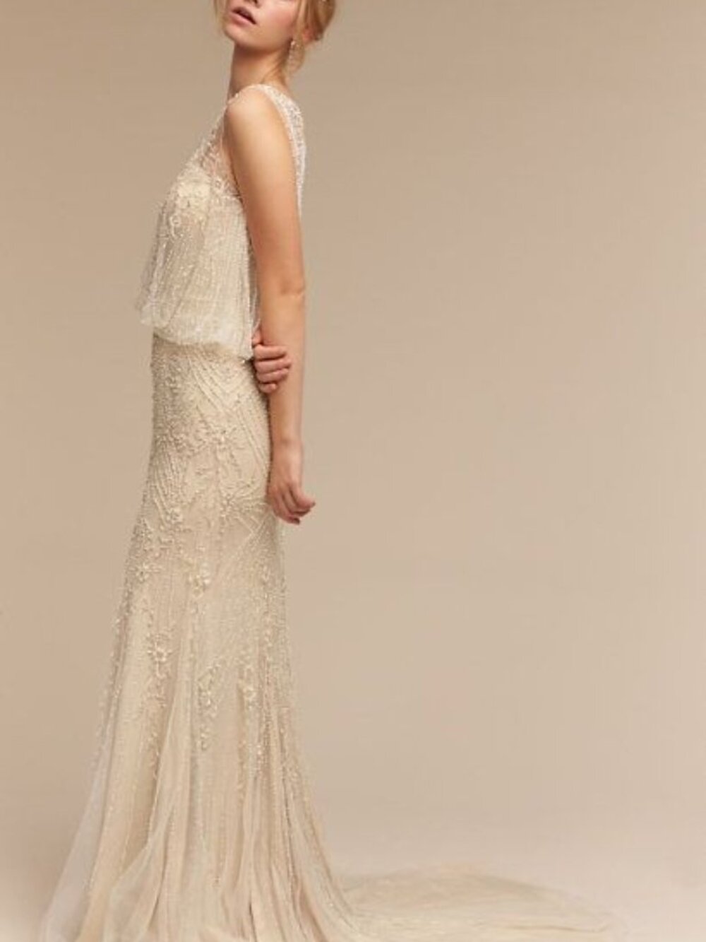 BHLDN Jacinda Wedding Gown Size 2 and 12 NEW Art Deco 1920's Beaded - Picture 13 of 13